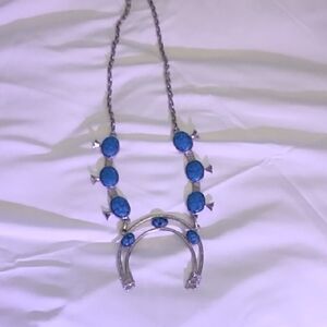 Blue Crescent Statement Necklace - Women Jewelry